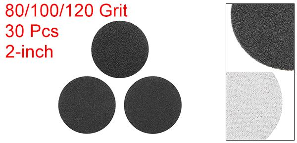 uxcell研磨サンドペーパーフックとループ研磨ディスクサンダーツール80/100/120グリット炭化ケイ素5cm直径湿式/乾式研磨30個入り