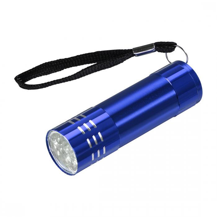 uxcell 紫外線懐中電灯 キーチェーン懐中電灯 アルミニウム材質ブルー 9LED 84mmx24mm