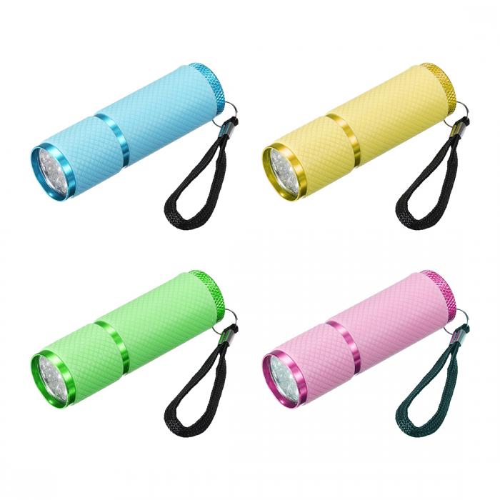 uxcell 紫外線懐中電灯 キーチェーン懐中電灯 89mmx27mm アルミニウム材質 9LED 4個入り