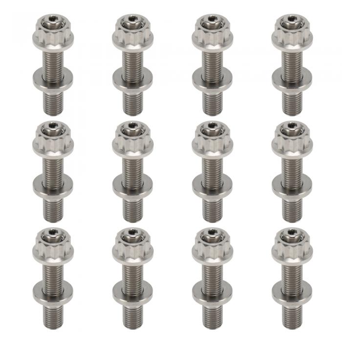 HEROFFIX 12セット チタン合金 排気マニホールドボルト M10 X 54mm ピッチ 1.25 排気マニホールドスタッドキット ネジ ナット ワッシャー シルバートーン｜uxcell japan
