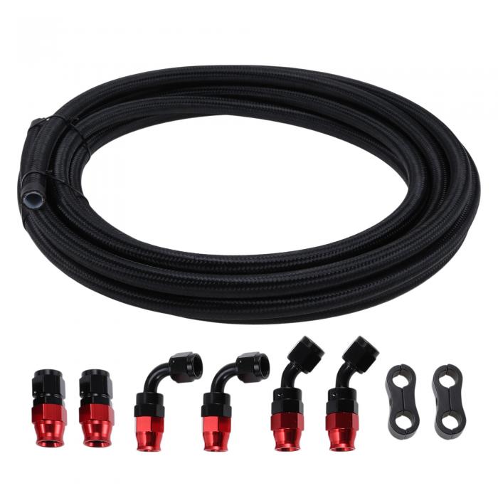 HEROFFIX AN10 燃料ラインキット 25.09ft バキュームホース 自動車用燃料ホース ブラックアダプターパイプクランプ 1セット|uxcell japan