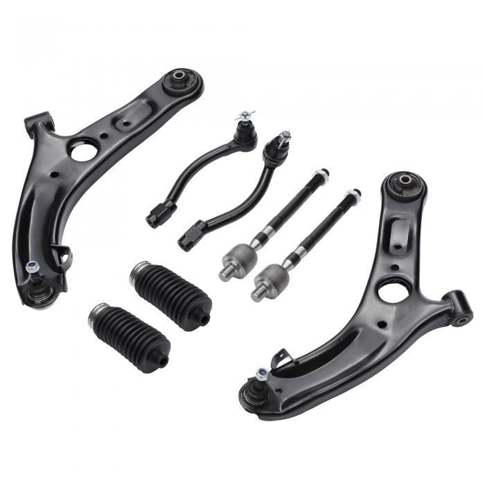X AUTOHAUX ヒュンダイに対応エラントラ2011-2013用の8個のフロントサスペンションキット ロワーコントロールアーム インナーアウタータイロッドエンド ブーツ付きNo.K622232/EV800886/ES801074|uxcell japan