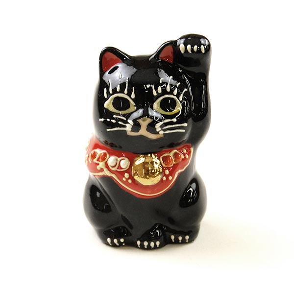 アポロシン招き猫 中 黒（左）高さ約70×横48×奥ふかさ45（粍）