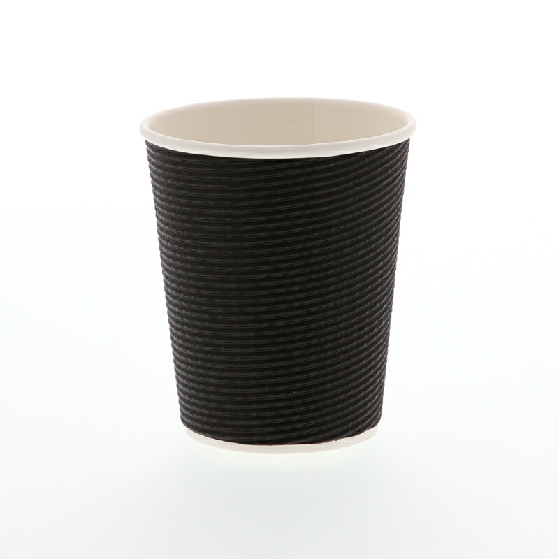 紙コップ 断熱エコブラック紙カップ 8オンス 240ml 50個入 ノーブランド
