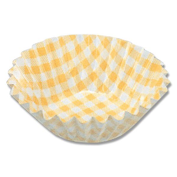 お弁当カップ PBTおかずケース 6F 黄色チェック 250枚入 UACJ製箔