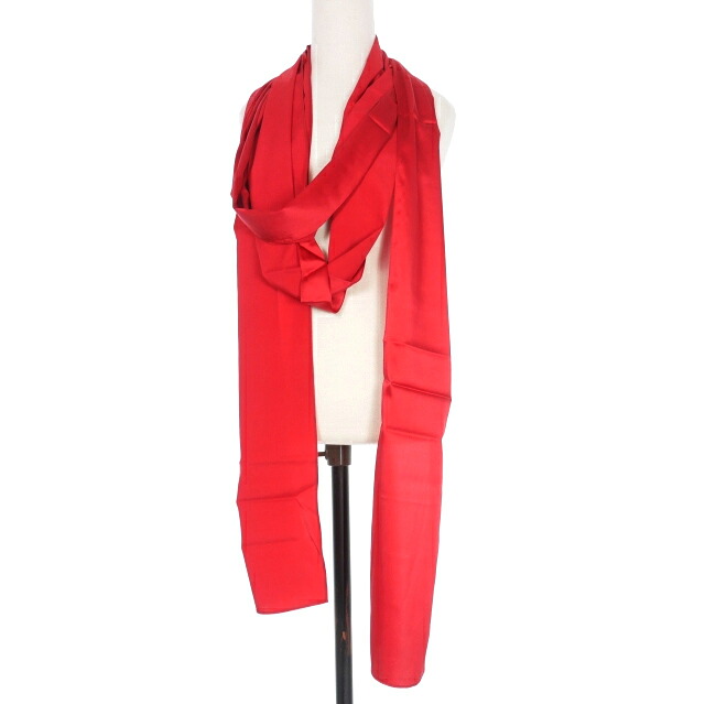 【中古】未当て嵌める品 メゾンマルジェラ Maison Margiela 21SS 白引き船 地絹 ロング袈裟 えり巻き UNI 赤いこと 赤 S29TE0054 国内置き目 レディース 【ベクター 古着】 260602