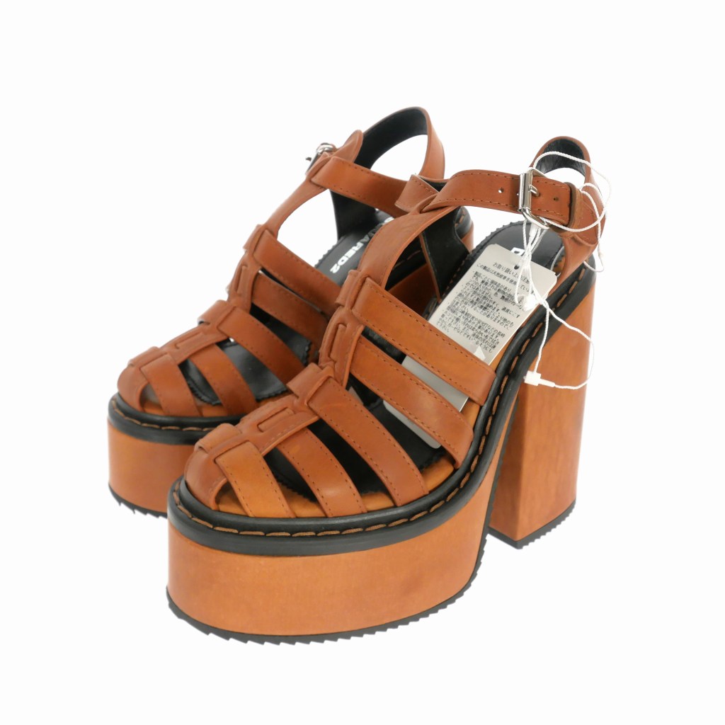 【中古】ディースクエアード DSQUARED2 22SS レザープラットフォームサンダル 牛革 36 ブラウン 茶 S83HS0191 国内正規 レディース 【ベクトル 古着】 240120