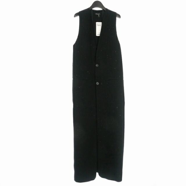 【中古】アンドゥムルメステール ANN DEMEULEMEESTER 22AW スリーブレスノーカラーコート ロングベスト ジレ 40 ブラック 黒 2202-WA12 ES-FA021 国内正規 レディース 【ベクトル 古着】 260417|VECTOR×Refine
