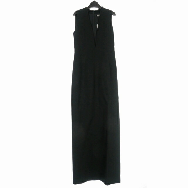 【中古】アンドゥムルメステール ANN DEMEULEMEESTER 22AW ノースリーブロングワンピース ドレス ウール 40 ブラック 黒 2202-DR44 FA191 レディース 【ベクトル 古着】 240302