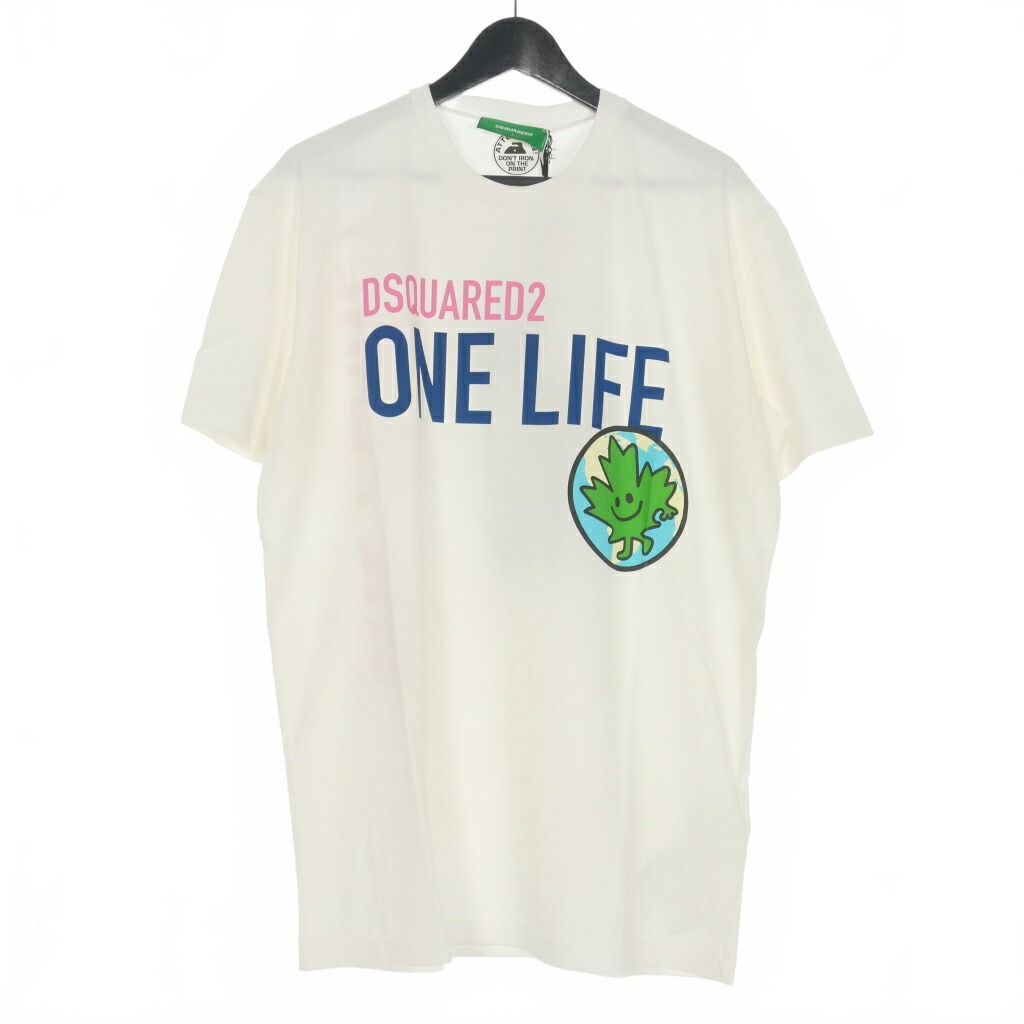 【中古】ディースクエアード ONE LIFE ONE PLANET Tシャツ カットソー 半袖 ロゴ プリント L ピンク メンズ 楽天市場】【中古】美品 22SS DSQUARED2 ディースクエアード ONE LIFE