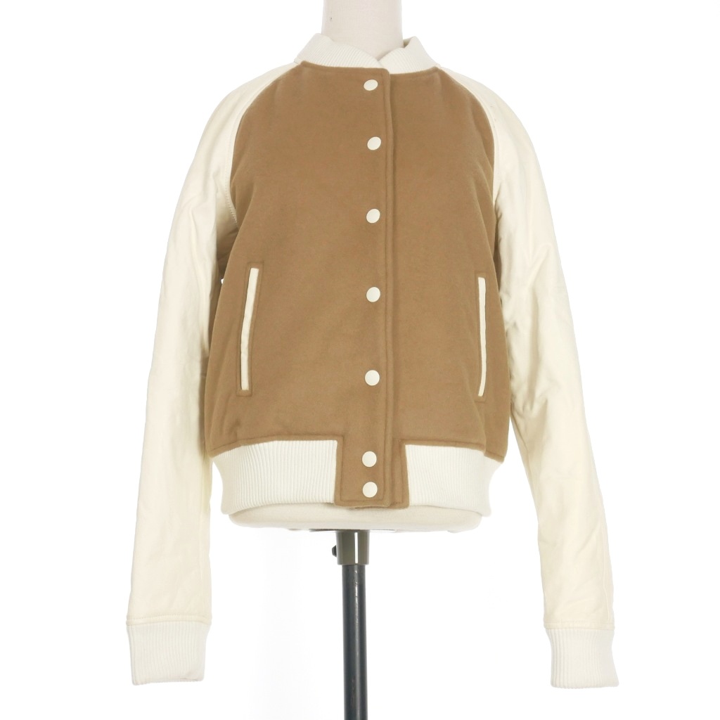 【中古】バレエ バイ バックラッシュ BALLET BY BACKLASH 袖レザー スタジャン ブルゾン F ベージュ/ホワイト 19-3-JK-06L レディース 【ベクトル 古着】 240423