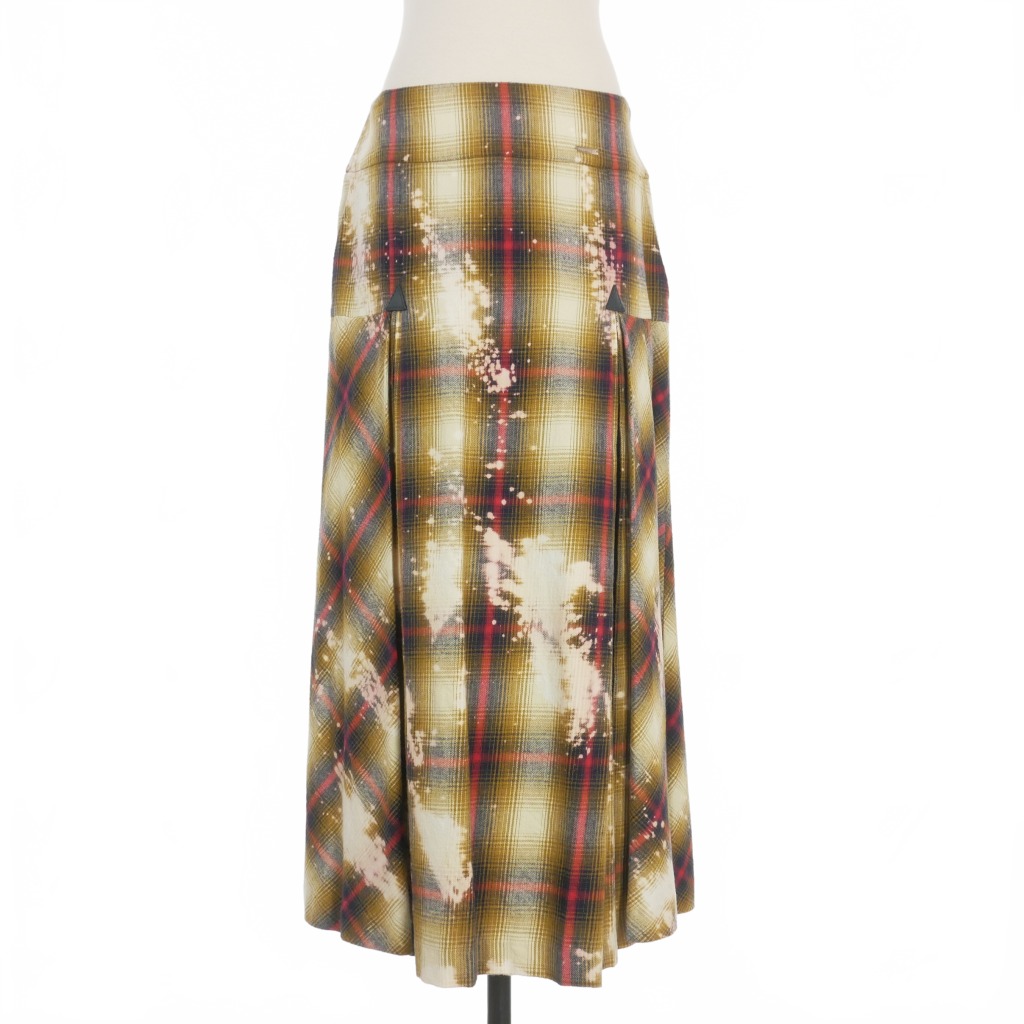【中古】未使用品 ディースクエアード DSQUARED2 22AW ロングチェックスカート ボトムス サイドジップ 38 ブラウン 茶 S75MA0837 国内正規 レディース 【ベクトル 古着】 240613