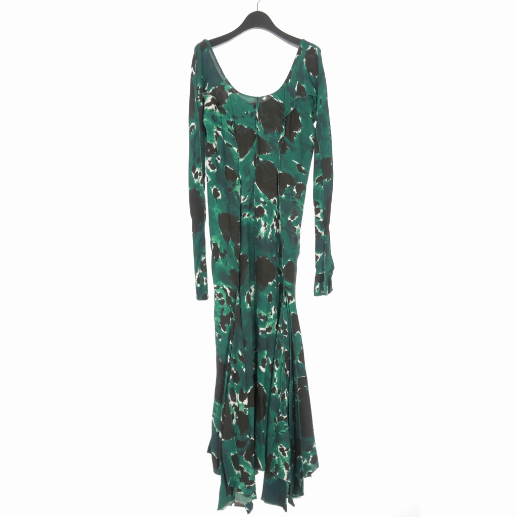 【中古】マルニ MARNI 22AW フローラル ドレス ワンピース ロングスカート 長袖 総柄 40 グリーン 緑 ABMA0880A0 UTV913 HTV89 国内正規 レディース 【ベクトル 古着】 240801｜VECTOR&times;Refine