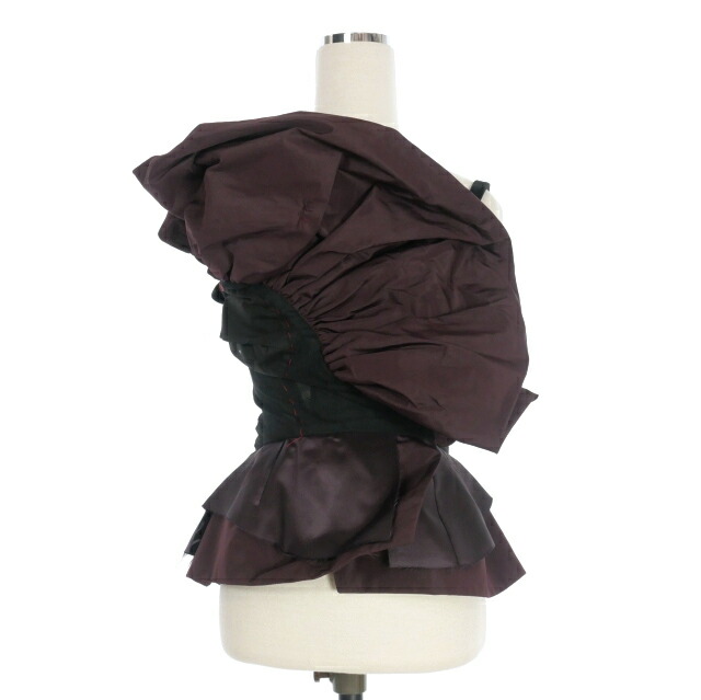 【中古】未使用品 メゾンマルジェラ Maison Margiela 22AW ラッフルトップ キャミソール トップス 36 ボルドー SI0NC0001 国内正規 レディース 【ベクトル 古着】 241104