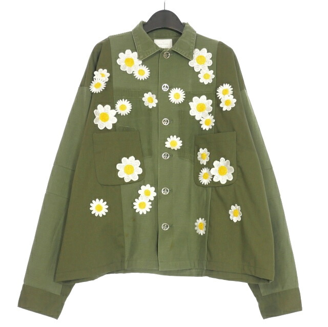 【中古】未当て嵌める品 小母さんお手伝いさん READYMADE 24AW UTILITY SHIRT 細工物プルオーバー 長袖 1 カーキ RE-CO-KH-00-00-257 メンズ 【ベクター 古着】 241104