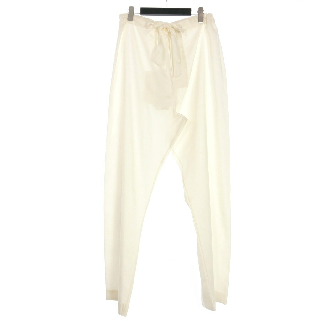 【中古】メゾンマルジェラ Maison Margiela 22AW シルクポプリン トラウザーズパンツ スラックス 36 ホワイト 白 SI1KA0003 国内正規 レディース 【ベクトル 古着】 250418