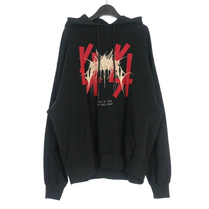 【中古】未使用品 フォーティーフォーレーベルグループ 44 LABEL GROUP STAY POSITIVE HOODIE フーディ パーカー 長袖 S ブラック 黒 B0030277 FA139 国内正規 メンズ 【ベクトル 古着】 250316｜VECTOR&times;Refine