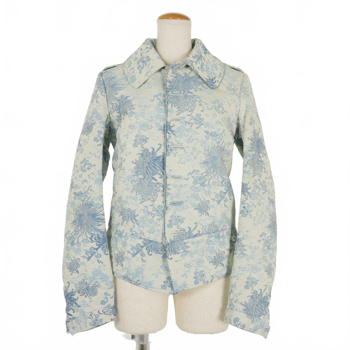 【中古】メゾンマルジェラ Maison Margiela 22SS フローラルジャガード 中綿ジャケット ブルゾン 38 ブルー/ホワイト S31AM0307 S54419 国内正規 レディース 【ベクトル 古着】 250421
