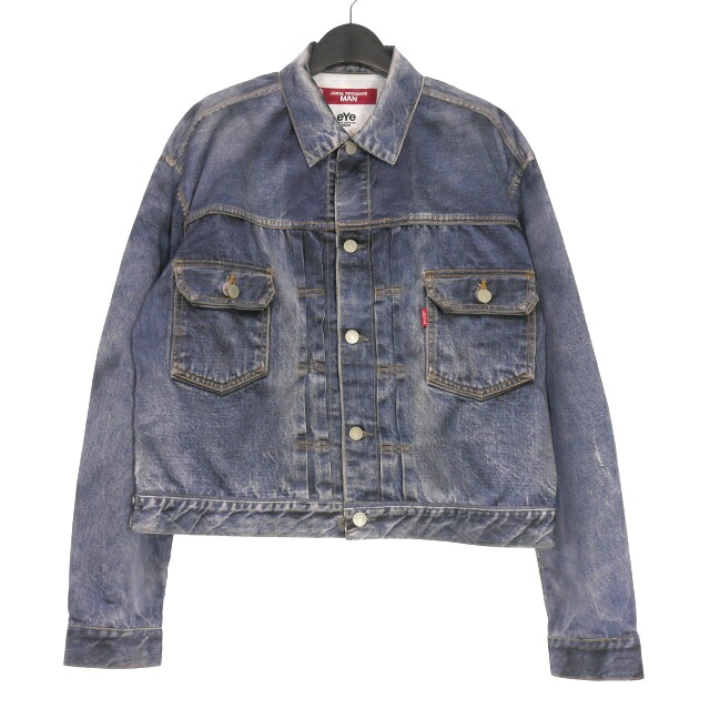 【中古】未使用品 eye JUNYA WATANABE MAN × BerBerJin × Levi's 25SS ナイロンツイル インクジェットプリント 507XX 2nd 転写デニムジャケット ブルゾン L インディゴ WO-J910-100 メンズ 【ベクトル 古着】 260316