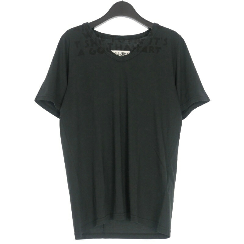 【中古】未使用品 エムエムシックス メゾンマルジェラ MM6 Maison Margiela 25SS V-NECK SIDA JERSEY VネックTシャツ カットソー 半袖 M ブラック 黒 SH2GC0022 国内正規 メンズ 【ベクトル 古着】 250801｜VECTOR&times;Refine