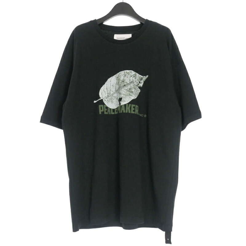 【中古】未当て嵌める品 オーエーエムシー OAMC PEACEMAKER 25SS LEAF S/S TSHIRT ティーシャツ カットソー 半袖 L 黒いこと 黒 PCM1OT02Q メンズ 【ベクター 古着】 250801