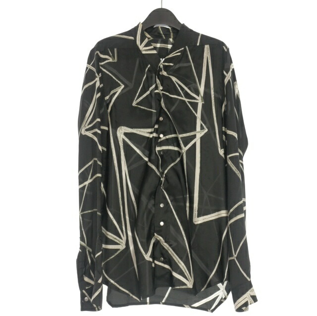 【中古】リックオウエンス Rick Owens 22SS SNAP COLLAR FAUN SHIRT シャツ ドレスシャツ 長袖 48 ブラック 黒 RU01B1290-JP1 国内正規 メンズ 【ベクトル 古着】 250808 29,466円