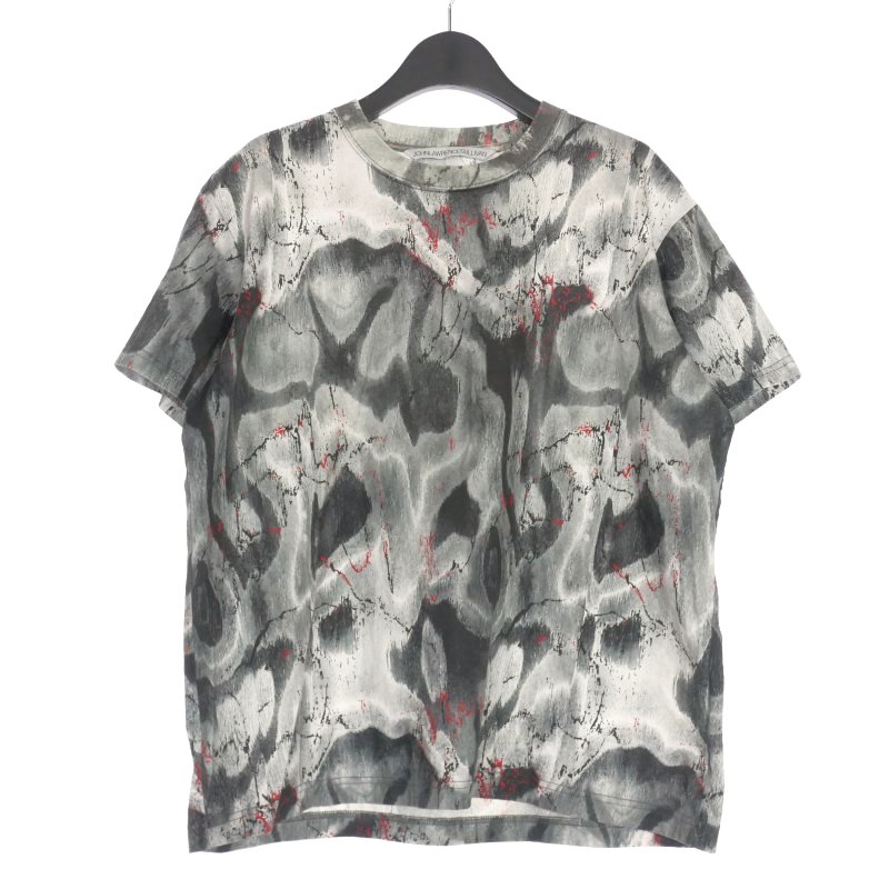 【中古】ジョンローレンスサリバン JOHN LAWRENCE SULLIVAN PRINTED JERSEY OVERSIZED T-SHIRT ペイント Tシャツ カットソー 半袖 S グレー 5A009-0322-27 メンズ 【ベクトル 古着】 250810