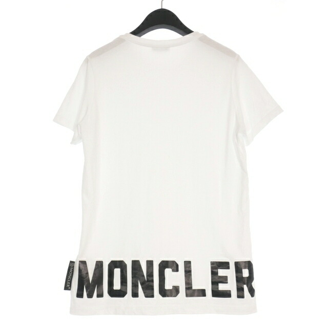【中古】モンクレール MONCLER バックロゴ クルーネックTシャツ カットソー 半袖 XS ホワイト 白 E20938091650 V8094 国内正規 メンズ 【ベクトル 古着】 250817