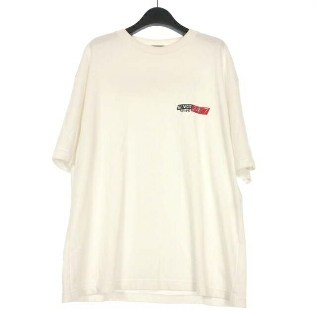 【極美品】バレンシアガ　スモールロゴTシャツ　ホワイト　S BALENCIAGA バレンシアガ 22AW 641655 TKVJ1 POLITICAL CAMPAIGN