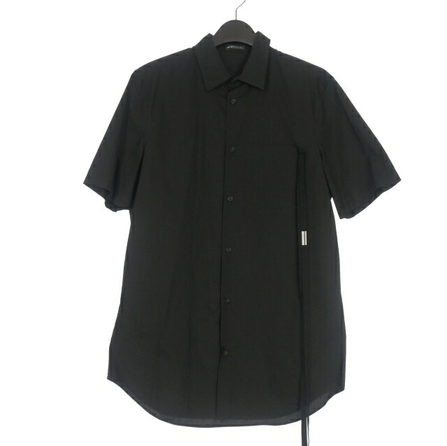 【中古】未使用品 アンドゥムルメステール ANN DEMEULEMEESTER 24SS CASPER SHORT SLEEVE SHIRT LIGHT CRUMP ロングシャツ ドレスシャツ 半袖 48 ブラック 黒 2401-M-SH45-FA422-001 国内正規 メンズ 【ベクトル 古着】 250905