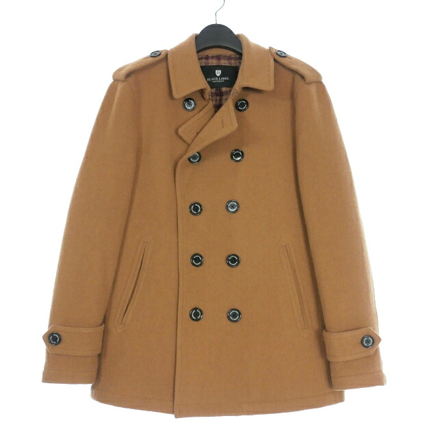 【中古】ブルーレーベルクレストブリッジ BLUE LABEL CRESTBRIDGE Pコート ピーコート ジャケット 裏地チェック柄 L ベージュ 51F24-223-46 メンズ 【ベクトル 古着】 251103 9,750円