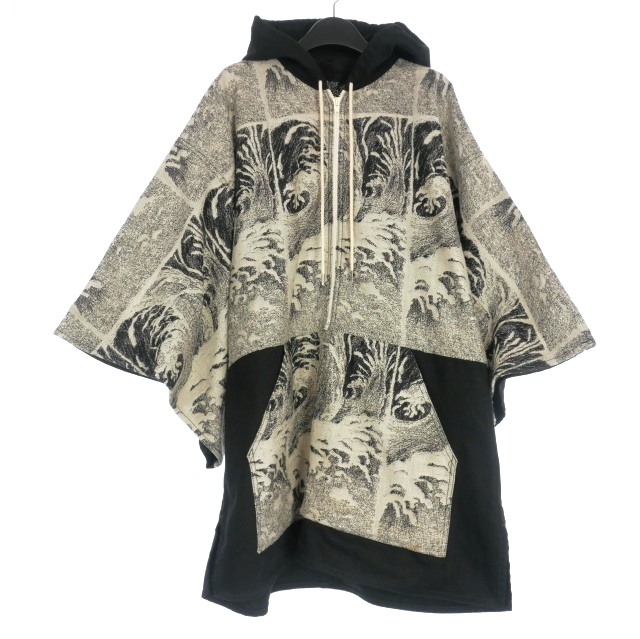 【中古】セリーヌ CELINE 23SS バハセーター ローウォッシュ ジャカードデニム プルオーバー パーカー M ブラック/ホワイト 黒/白 2Q629229U 国内正規 メンズ 【ベクトル 古着】 251007