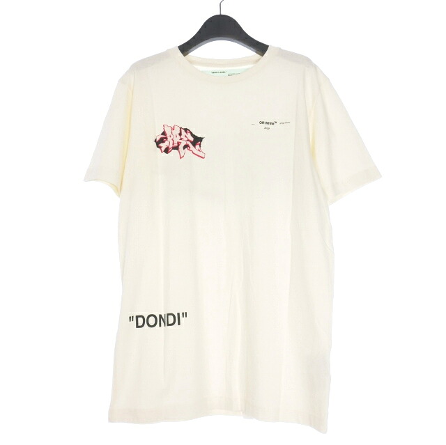 【中古】オフホワイト OFF WHITE DONDI GRAFFITI S/S SLIM TEE プリント Tシャツ カットソー 半袖 M オフホワイト 白 OMAA027R19185005 国内正規 メンズ 【ベクトル 古着】 251014