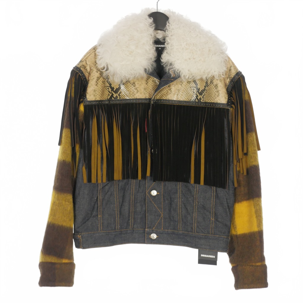 【中古】未使用品 ディースクエアード DSQUARED2 23AW ウエスタン マッシュアップ デニムジャケット ブルゾン 44 インディゴ S71AN0493 国内正規 メンズ 【ベクトル 古着】 251111