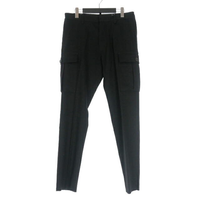 【中古】ディースクエアード DSQUARED2 23AW Flannel Cigarette Fit Pant フランネル カーゴパンツ スラックス 44 ブラック 黒 S71KB0578 国内正規 メンズ 【ベクトル 古着】 251118