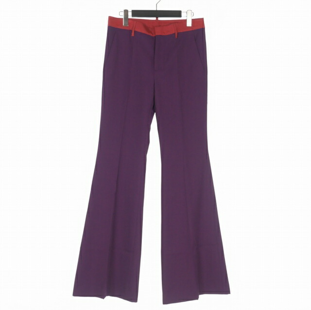 【中古】未使用品 ディースクエアード DSQUARED2 23AW Poly Wool Twill Super Flare Pants フレアパンツ スラックス 38 パープル 紫 S75KB0349 国内正規 レディース 【ベクトル 古着】 251130