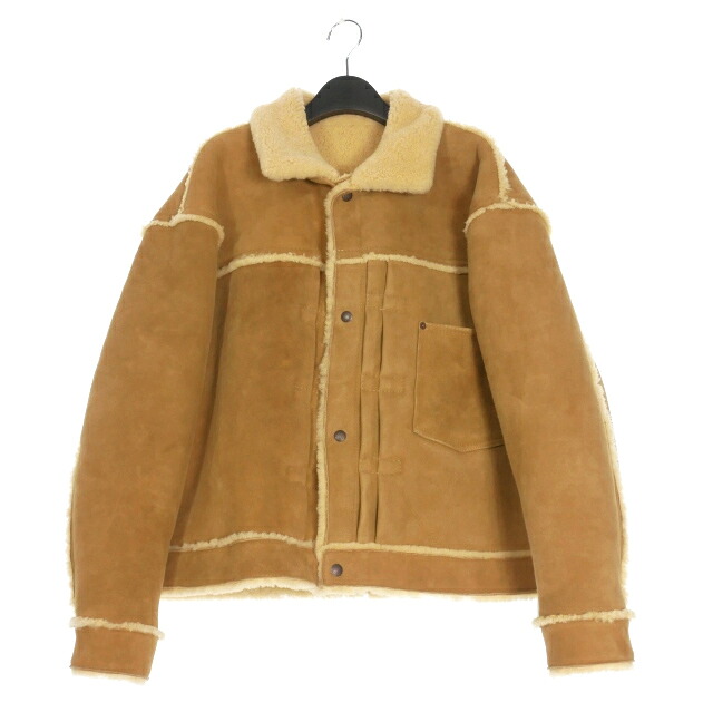 【中古】未使用品 セントマイケル SAINTMICHAEL &times; BerBerJin 25AW BB_MOUTON JACKET ムートンジャケット ブルゾン 長袖 M ベージュ SM-HR1-0000-C59 メンズ 【ベクトル 古着】 251213｜VECTOR&times;Refine