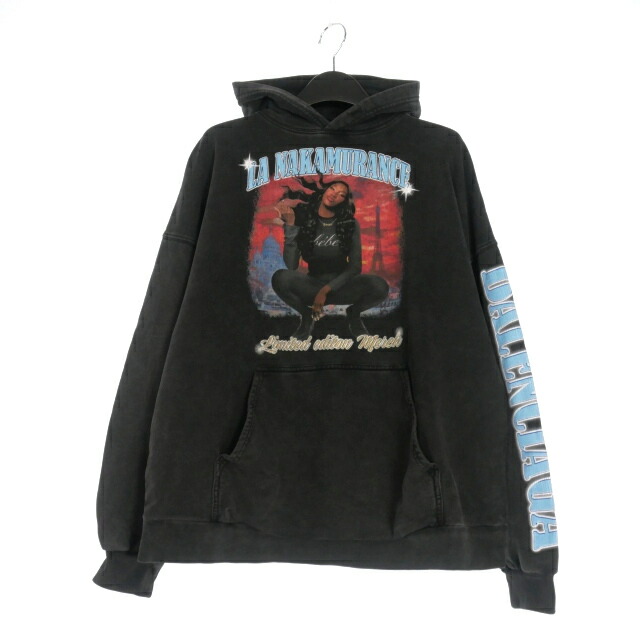 【中古】バレンシアガ BALENCIAGA 22SS アヤナカムラ ヴィンテージ加工 グラフィックフーディ パーカー 1 ブラック 黒 675003 国内正規 メンズ レディース 【ベクトル 古着】 251215 33,060円