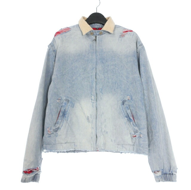 【中古】未使用品 バスケットケース Basketcase Distressed Padded Denim Jacket デニムジャケット ブルゾン S インディゴ メンズ 【ベクトル 古着】 251222