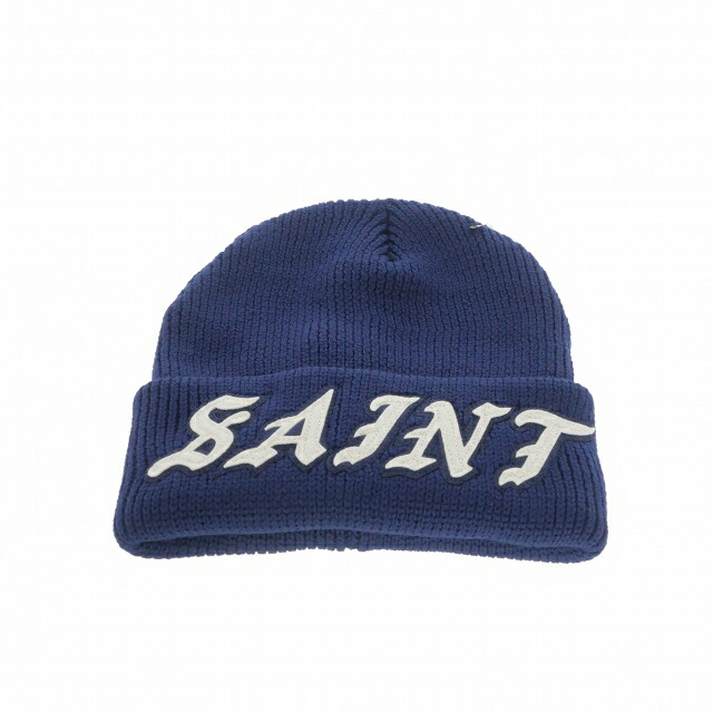 【中古】未当てはめる品 仙マイケル SAINTMICHAEL 26SS SAINT KNIT CAP 編み物旗がしら ビーニー かぶり笠 os 米国海軍 紺 SM-MK8-0000-087 メンズ 【ベクター 古着】 260217