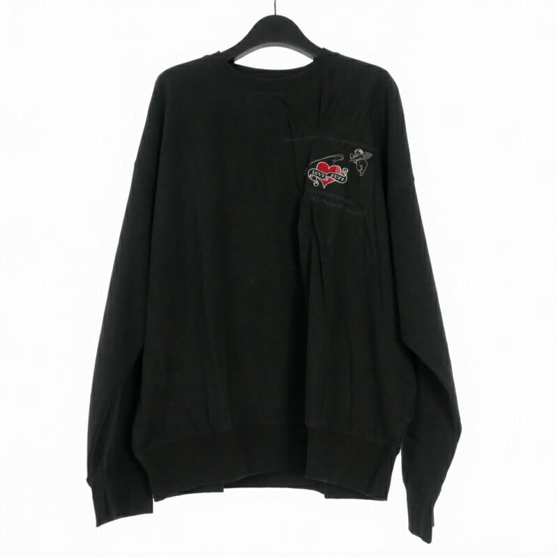 【中古】未当て嵌める品 ミシェル 71 MICHAEL 25SS 汗水 調教師 刺しゅう 長袖 M 黒いこと 黒 MC251C051 メンズ 【ベクター 古着】 260110