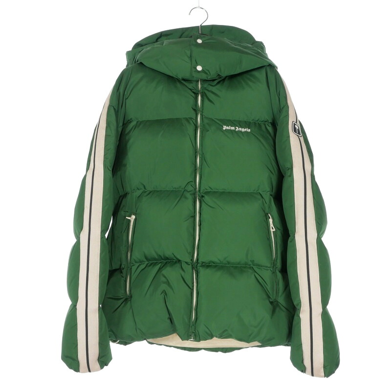【中古】未使用品 パームエンジェルス PALM ANGELS 23AW HOODED TRACK DOWN JKT フーデッドトラックダウンジャケット ブルゾン 長袖 L グリーン 緑 PMED028F23FAB0045701 国内正規 メンズ 【ベクトル 古着】 260124