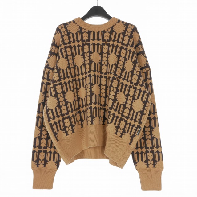 【中古】未当てはめる品 パームエンジェルス PALM ANGELS 23AW ALLOVER MONOGRAM JQRD SWEA モノグラムプルオーバー 編み物 長袖 S ベージュ PMHE053E23KNI0016160 国内定まり メンズ 【ベクター 古着】 260125