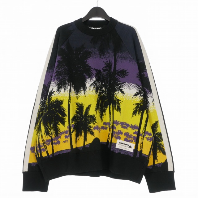 【中古】未当てはめる品 パームエンジェルス PALM ANGELS 23SS PALM SUNSET TRACK JQRD SWEA グラフィックプルオーバー 編み物 長袖 XL マルチ色合い PMHE046S23KNI0013710 国内定まり メンズ 【ベクター 古着】 260125