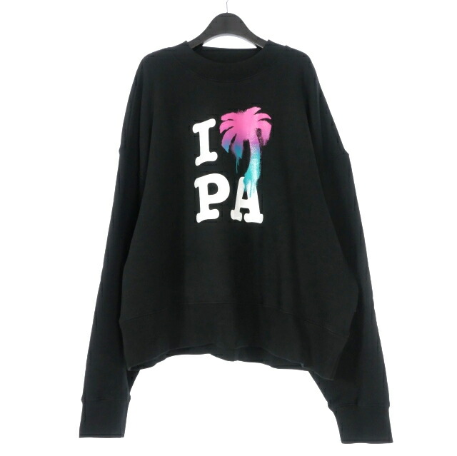 【中古】未当て嵌める品 パームエンジェルス PALM ANGELS 23SS I LOVE PA CREW 刷り上げる スウェットプルオーバー 調教師 長袖 L 黒いこと 黒 PMBA026S23FLE0021084 国内置き目 メンズ 【ベクター 古着】 260124