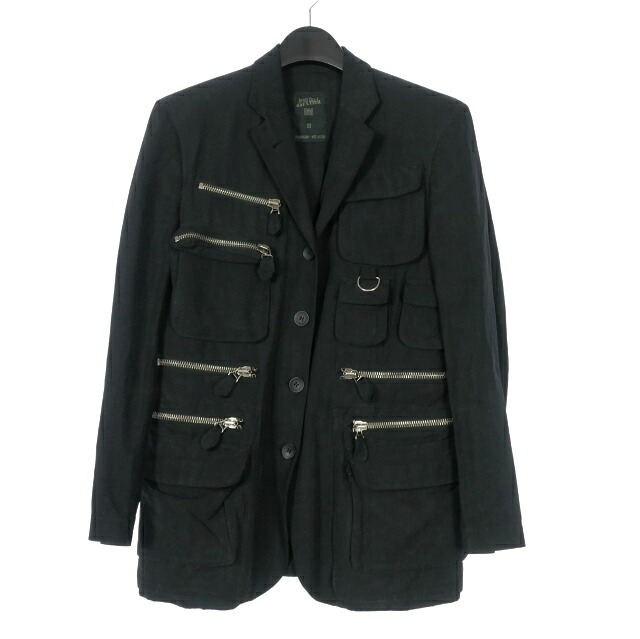 【中古】ジャンポールゴルチエ ファム Jean Paul GAULTIER FEMME 90's アーカイブ タクティカルジャケット ブレザー 44 ブラック 黒 メンズ レディース 【ベクトル 古着】 260417