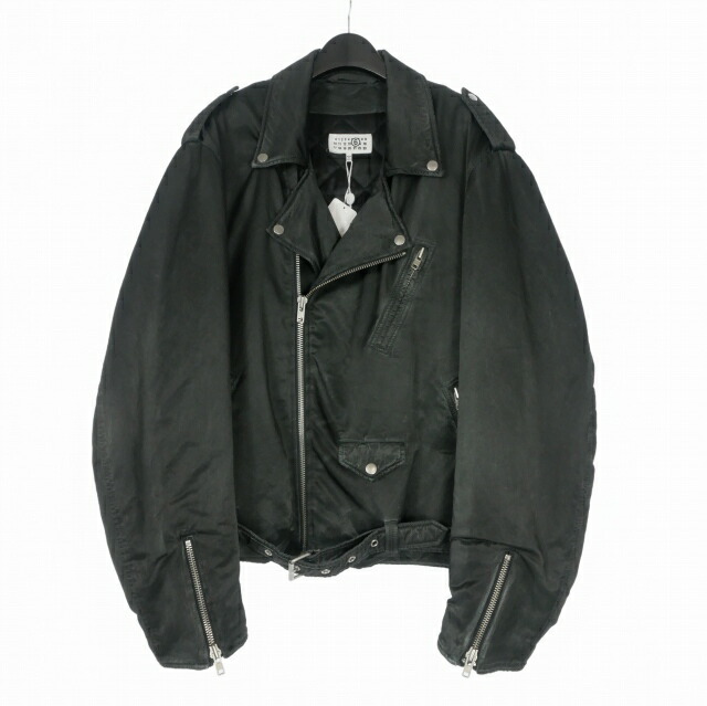 【中古】未使用品 エムエムシックス メゾンマルジェラ MM6 Maison Margiela 25AW SPORTS JACKET スポーツジャケット ライダース 中綿ブルゾン 46 ブラック 黒 SH0AM0066 国内正規 メンズ 【ベクトル 古着】 260201