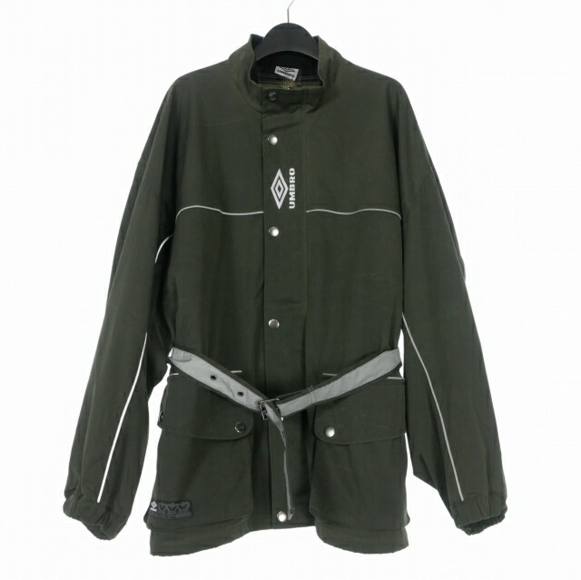 【中古】未当てはめる品 アンブロ UMBRO SLAM JAM 25AW Trainer Waxed Jacket 蝋涙上衣 上衣 三尺帯付き添い人 長袖 S 靉靆たるオリーブ UBMW0333FA208 メンズ 【ベクター 古着】 260203