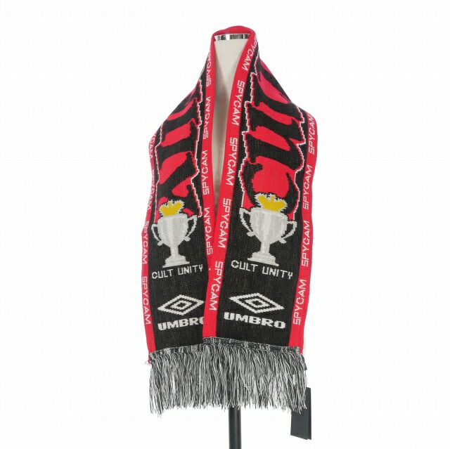 【中古】未使用品 アンブロ UMBRO SLAM JAM 25AW Cult Unity Scarf グラフィックスカーフ マフラー 0 ブラック/レッド UBMW232YA11 メンズ 【ベクトル 古着】 260207