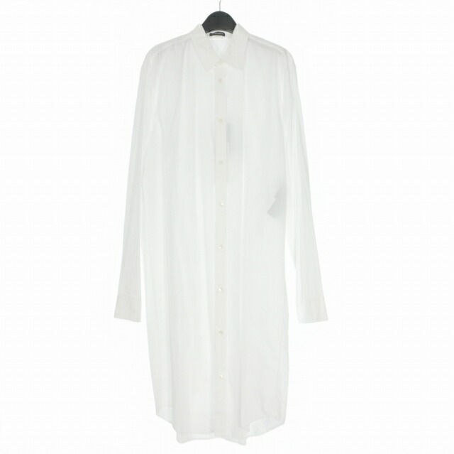 【中古】未当て嵌める品 アンドゥムルメステール ANN DEMEULEMEESTER MAURICE STANDARD ELONGATED SHIRT ロングプルオーバー 長袖 48 白いこと 白 CO00-MSH18-FA555-001 国内定め事 メンズ 【ベクター 古着】 260207